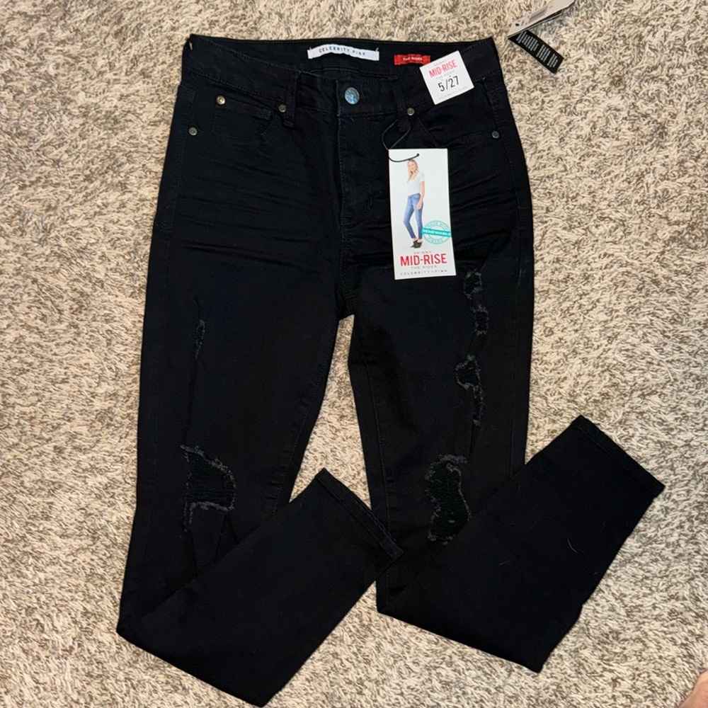 Celebrity Pink Black Skinny Jeans